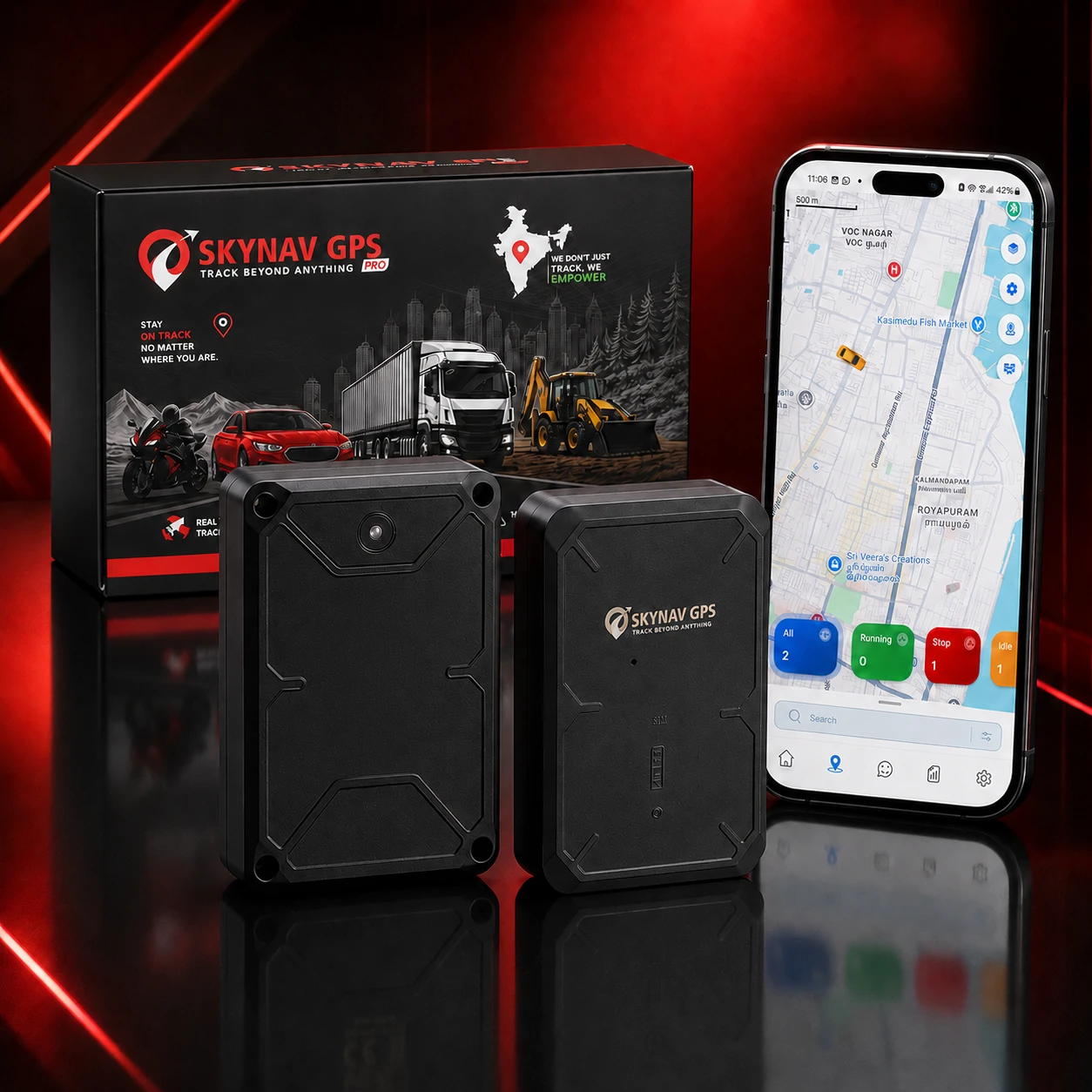 Skynav Jumbo Portable Wireless GPS Tracker – 10000 mAh Battery | Magnetic Grip | Real-Time Tracking | 1 Year Warranty + 1 Year SIM Recharge + 1 Year Software Subscription Included