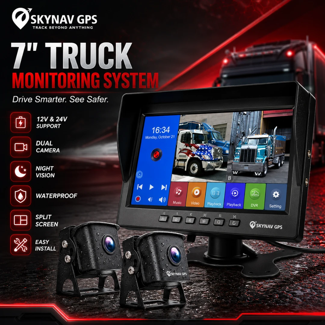 7 Inch Display Screen with Front & Rear Camera | HD Vehicle Camera System