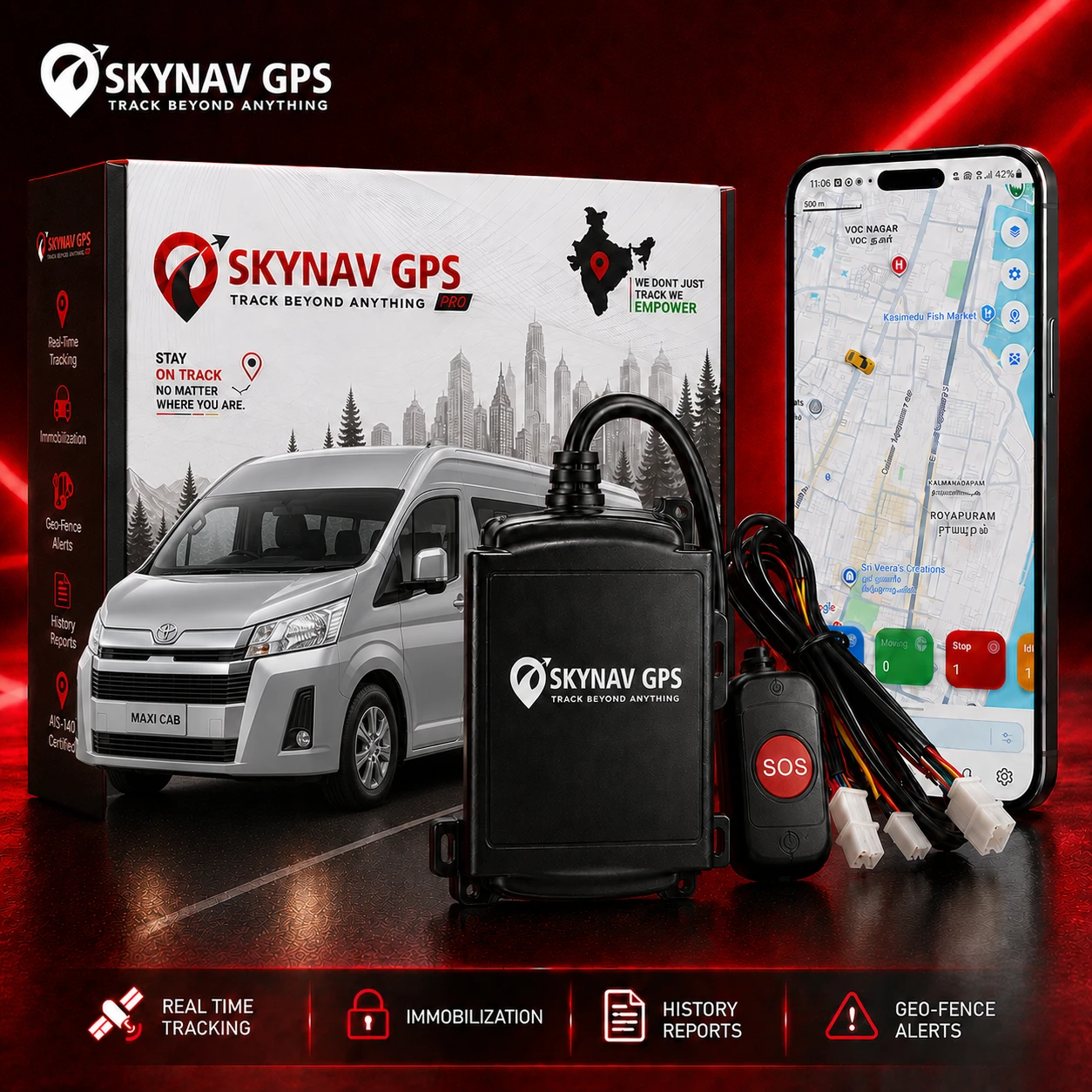 Maxi Cab - Government Approved AIS140 GPS Tracker with Fitment Certificate | RTO Approved Vehicle Tracking Device