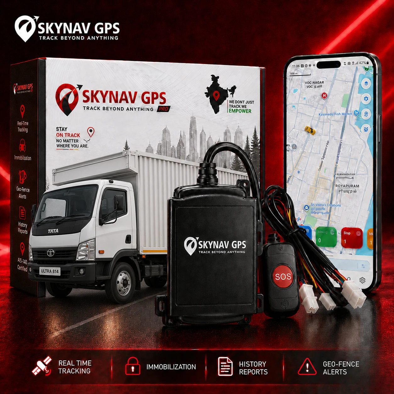 Goods Vehicle - Government Approved AIS140 GPS Tracker with Fitment Certificate | RTO Approved Vehicle Tracking Device