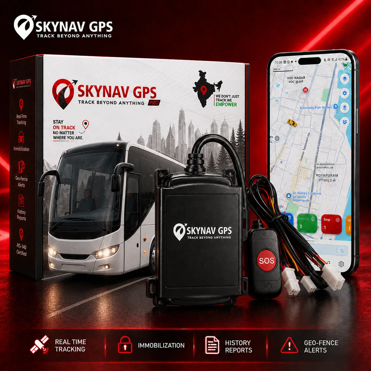 Passenger Bus - Government Approved AIS140 GPS Tracker with Fitment Certificate | RTO Approved Vehicle Tracking Device